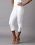 Legging 3/4 macramé, taille élastiquée (blanc)