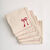 Serviettes de table brod&eacute;es en coton/lin - lot de 4 (naturel / rouge)