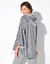 Poncho à capuche, maille polaire toucher peluche (gris imprimé pois)