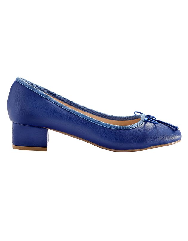 Ballerines petit talon (bleu)