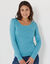 T-shirt uni manches longues en coton biologique(**) (céladon)