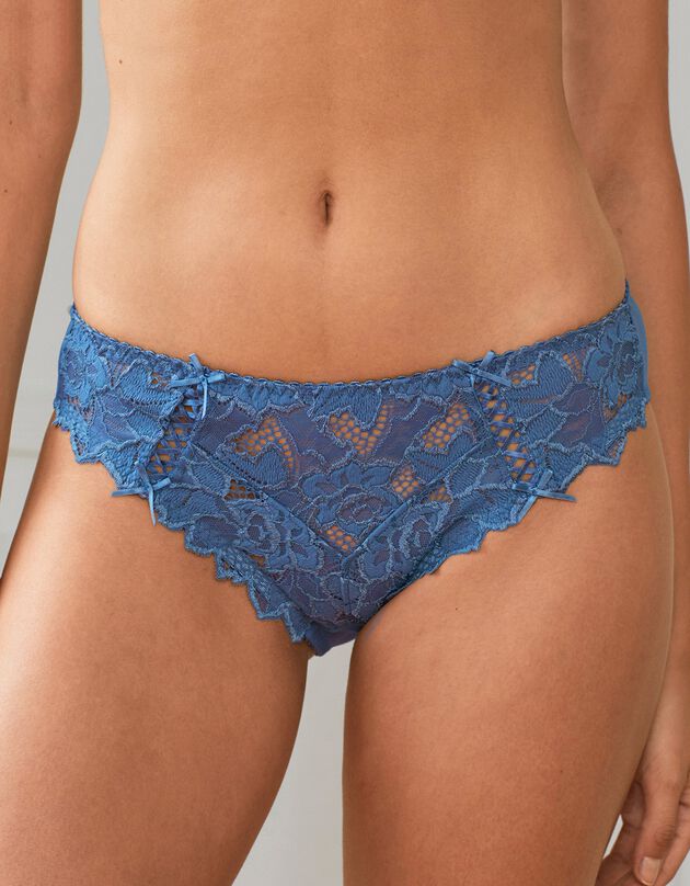 Slip dentelle unie Arum (bleu) Slip dentelle unie Arum (bleu)
