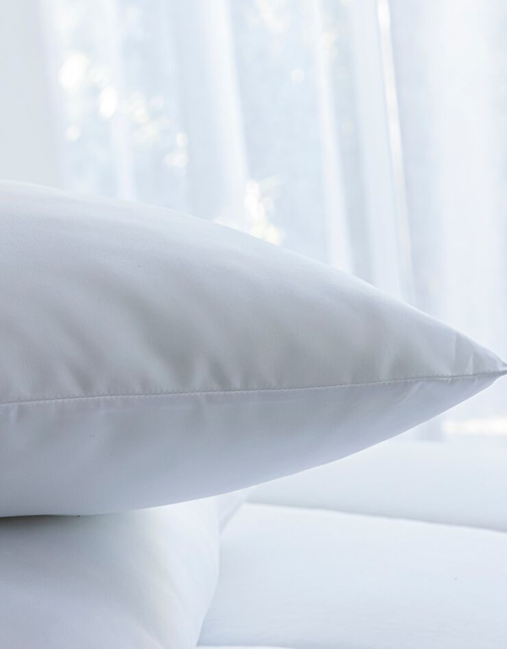Oreiller microfibre, confort médium (blanc)