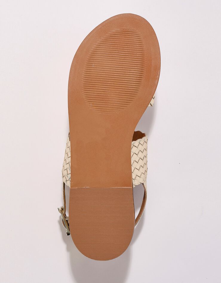 Sandales plates en cuir tressé  (doré)