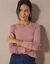 T-shirt uni col rond stretch (rose blush)