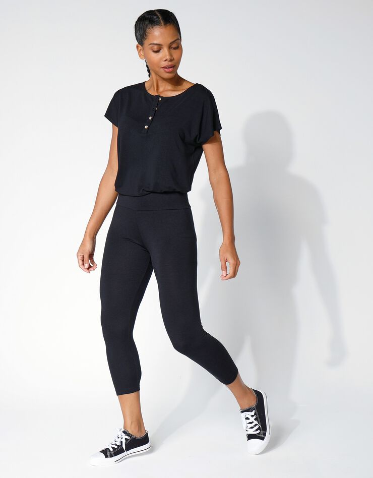 Legging court uni maille fluide ultra douce (noir) Legging court uni maille fluide ultra douce (noir)