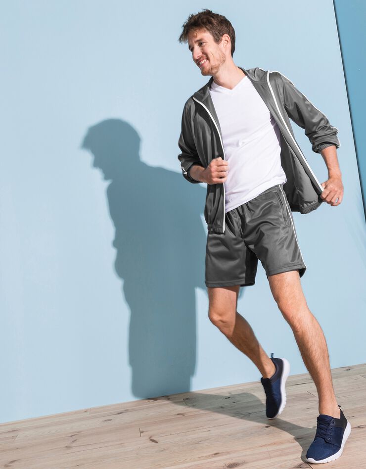 Veste sport microfibre zippée (gris) Veste sport microfibre zippée (gris)