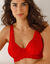 Soutien-gorge forme foulard en dentelle et tulle stretch Guspini - avec armatures (rouge)