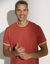 T-shirt uni maille piquée manches courtes (tomette)
