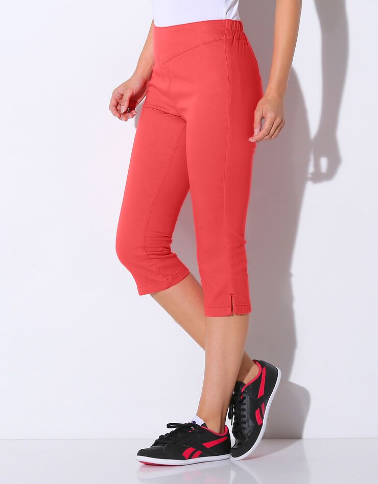 Corsaire toile stretch - effet ventre plat (corail) Corsaire toile stretch - effet ventre plat (corail)