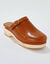 Sabots à talon cuir et bois (caramel)