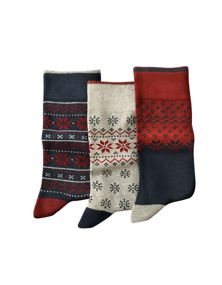 Mi-chaussettes noël - lot de 3 paires (marine / gris) Mi-chaussettes noël - lot de 3 paires (marine / gris)