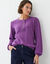 Pull ajour&eacute; col tunisien boutonn&eacute; (violet)