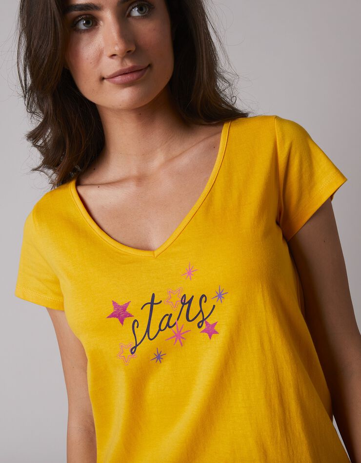 Tee-shirt de pyjama manches courtes imprimé Estrella (jaune) Tee-shirt de pyjama manches courtes imprimé Estrella (jaune)