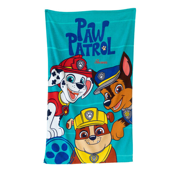 Drap de bain enfant Pat'Patrouille® personnalisé éponge et velours coton - 320g/m2  (bleu)