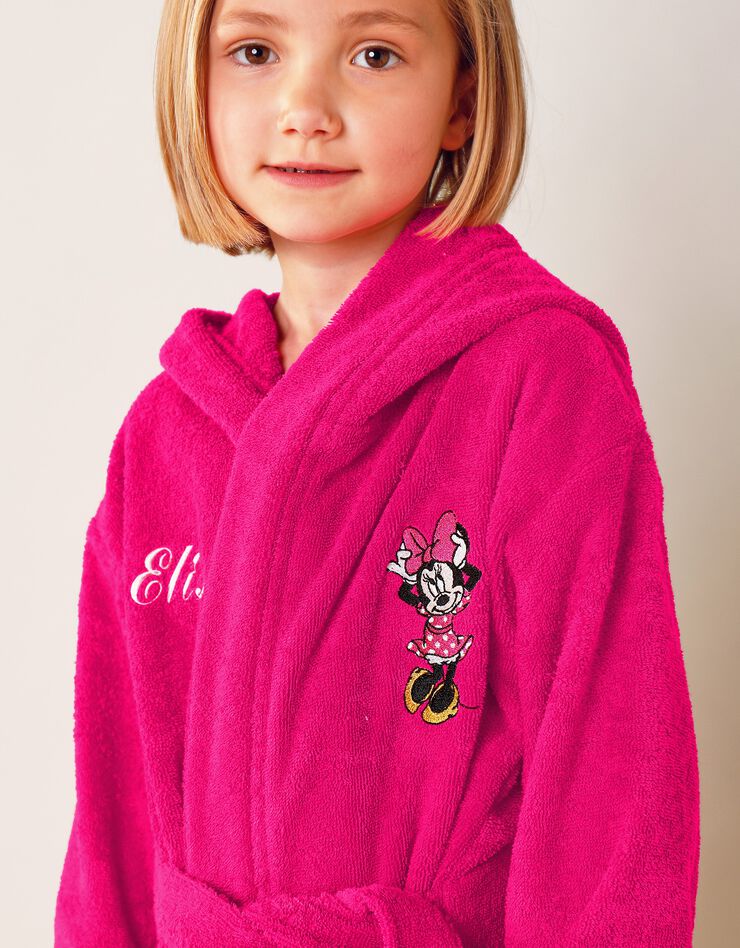 Peignoir enfant à capuche Minnie® Cœur Disney® personnalisable (fuchsia) Peignoir enfant à capuche Minnie® Cœur Disney® personnalisable (fuchsia)