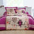 Linge de lit Chouette coton (prune)