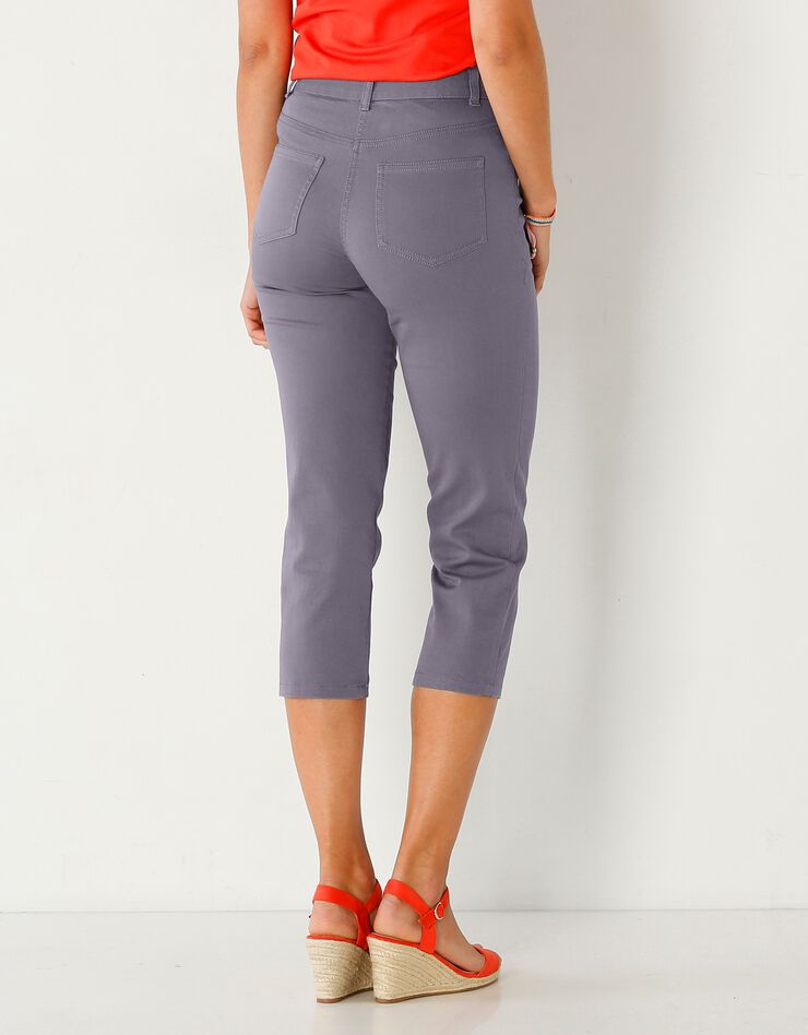 Pantacourt effet ventre plat coton extensible (gris) Pantacourt effet ventre plat coton extensible (gris)