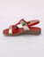 Sandales cuir bicolore extra souple (rouge)
