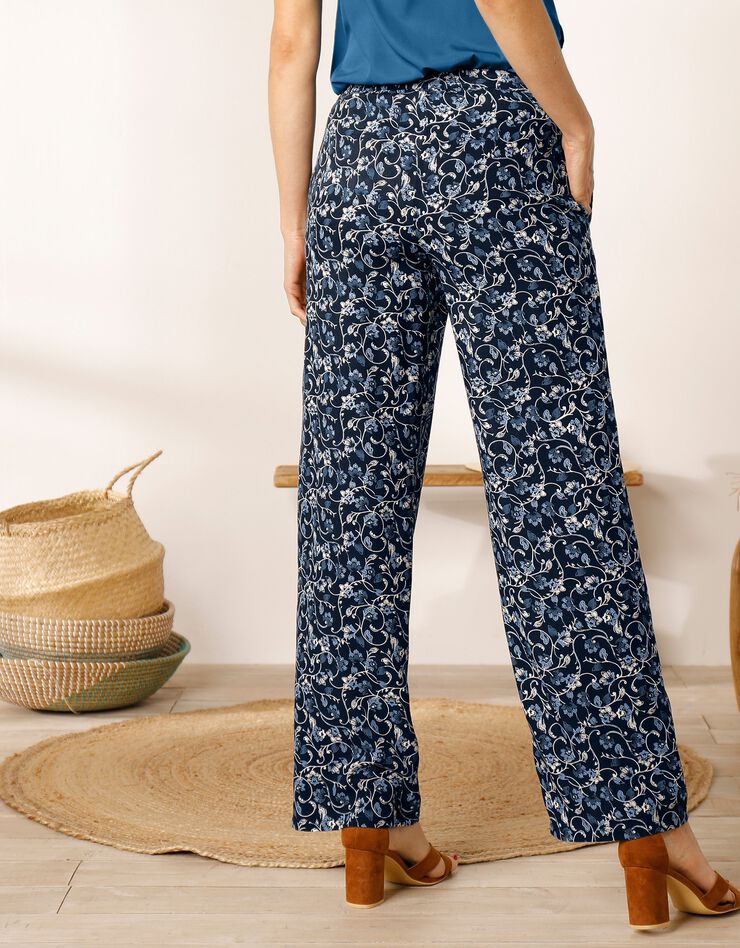 Pantalon large imprimé (indigo / bleu) Pantalon large imprimé (indigo / bleu)