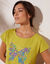 T-shirt imprimé placé "papillon" (vert anis)