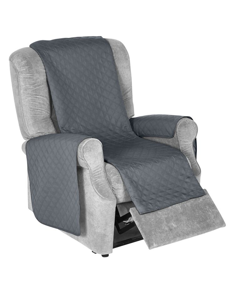 Protège-salon antiglisse microfibre matelassé (gris)
