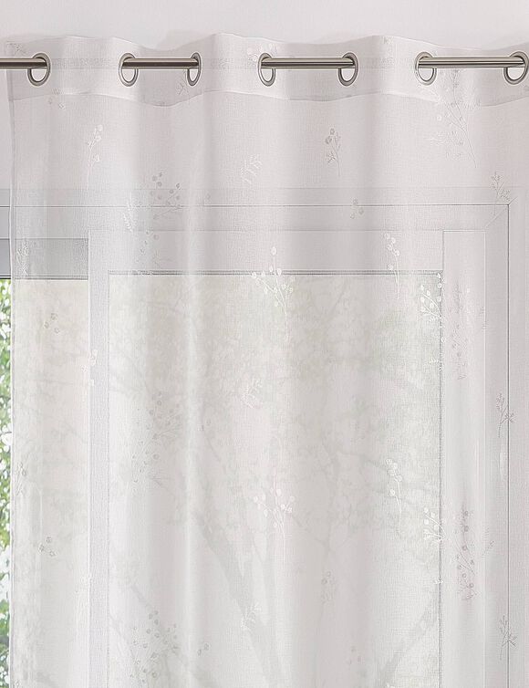 Voilage broderie mimosa (blanc / blanc)