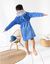 Peignoir de bain enfant requin éponge coton - 340g/m² (bleu dur)