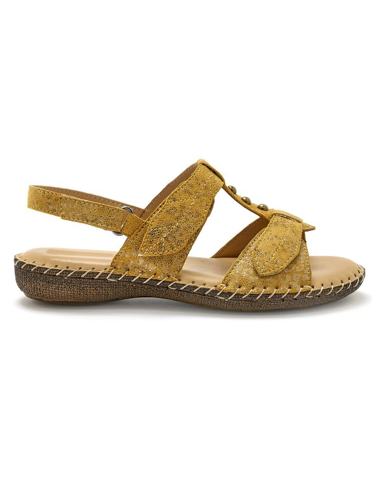 Sandales cuir irisé - largeur confort (jaune) Sandales cuir irisé - largeur confort (jaune)