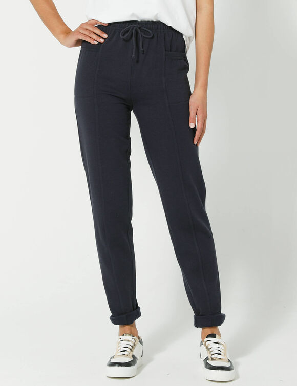 Pantalon jogging, molleton gratt&eacute; (marine)