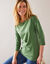 T-shirt volume loose manches 3/4 (vert mousse)
