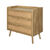 Commode 3 tiroirs, en bois et rotin (naturel)