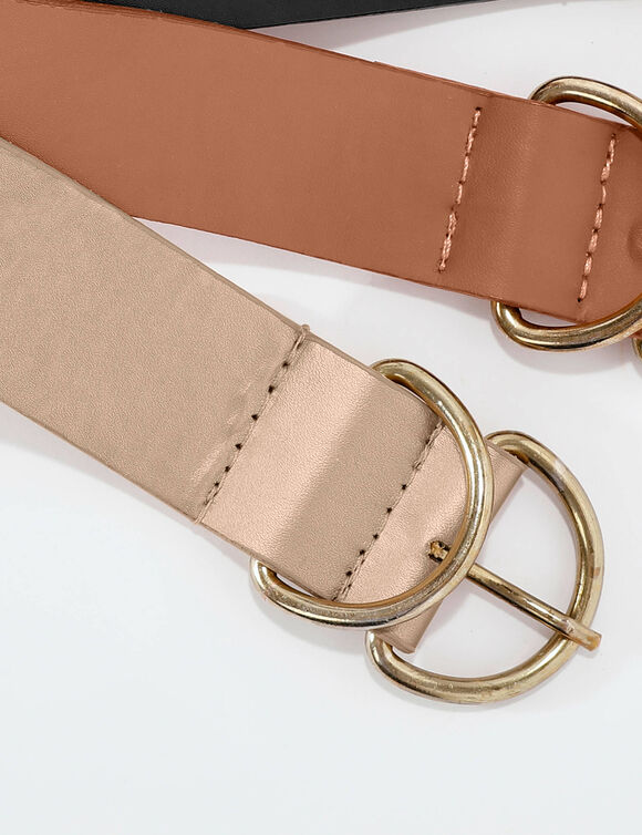 Ceinture fine double boucle (rose dore)