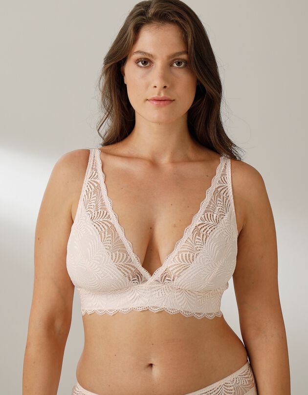 Soutien-gorge forme foulard en dentelle stretch Taripa - sans armatures (nude)