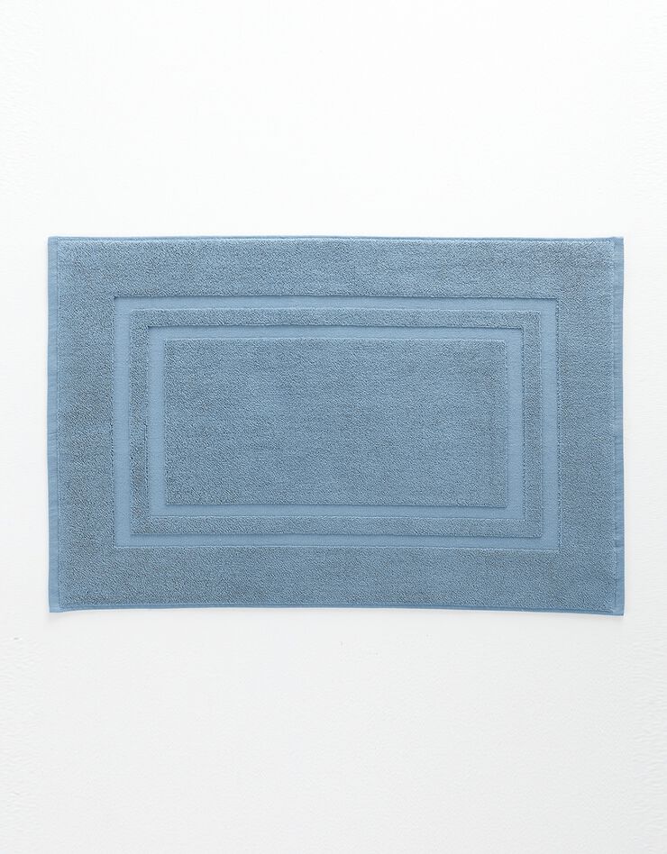 Tapis de bain éponge double liteau (bleu jean) Tapis de bain éponge double liteau (bleu jean)