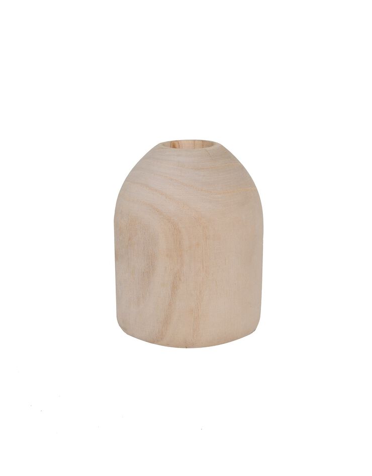 Vase en bois brut forme pot - hauteur 15 cm (bois)