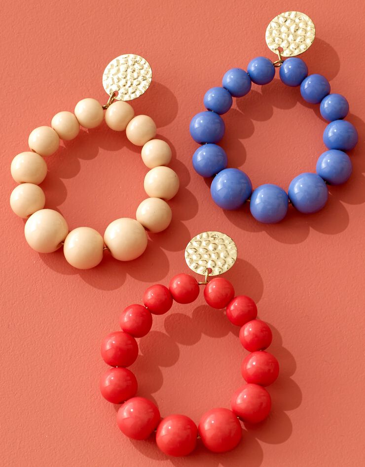 Boucles d'oreilles perles Indian Summer (corail) Boucles d'oreilles perles Indian Summer (corail)