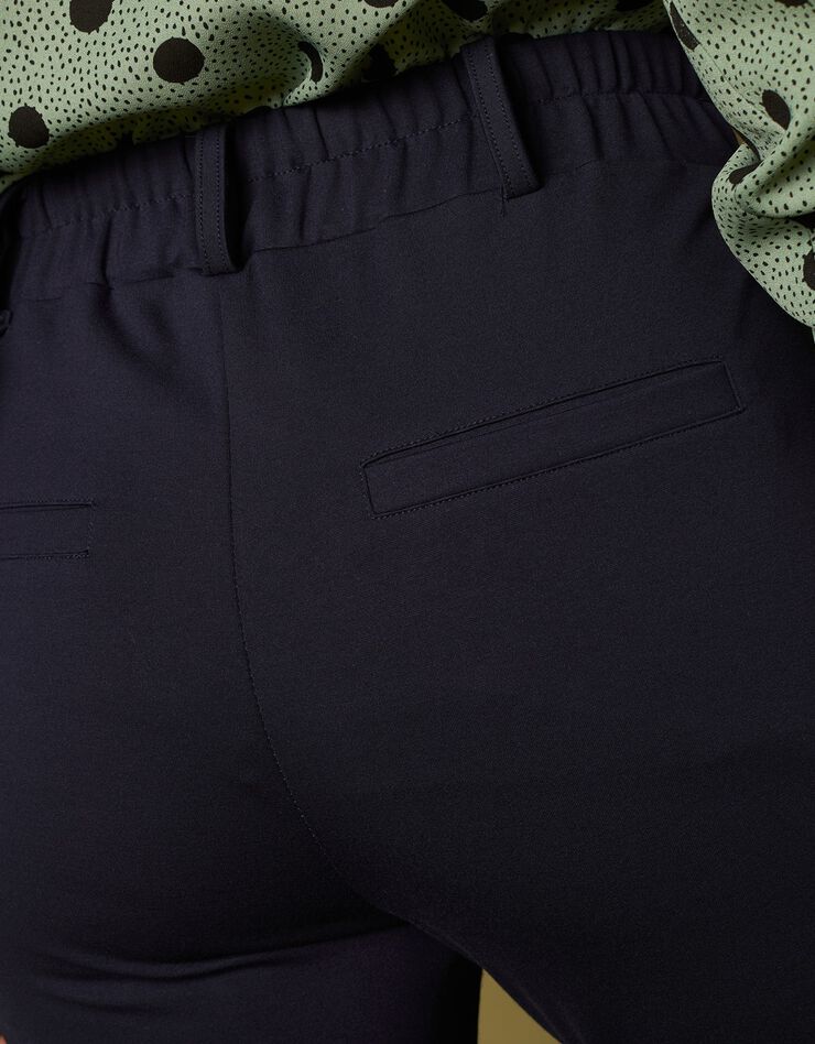 Pantalon chino uni, maille milano (marine) Pantalon chino uni, maille milano (marine)