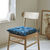 Galette de chaise carr&eacute;e imprim&eacute; feuillage - lot de 2 (bleu)