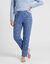 Pantalon pyjama ray&eacute; &laquo;charme botanique&raquo; (bleu / &eacute;cru)