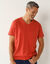 Tee-shirt col V manches courtes - lot de 3 (corail + vert sauge + kaki)