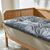 Long coussin de sol imprim&eacute; feuillage (gris)