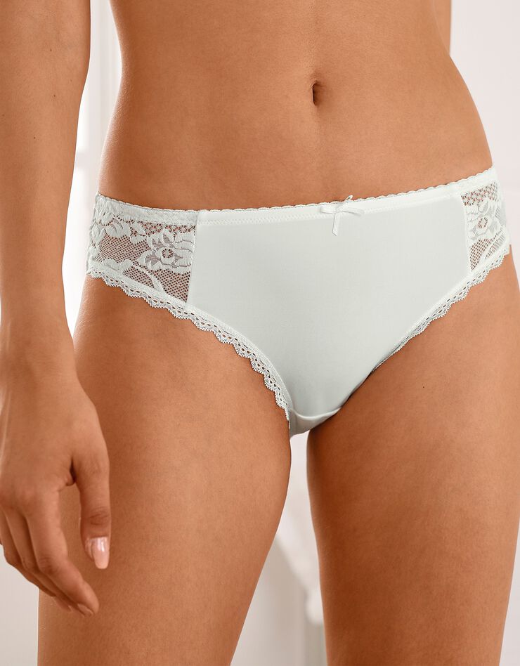 Culotte Akola en microfibre et dentelle - forme midi (ivoire) Culotte Akola en microfibre et dentelle - forme midi (ivoire)