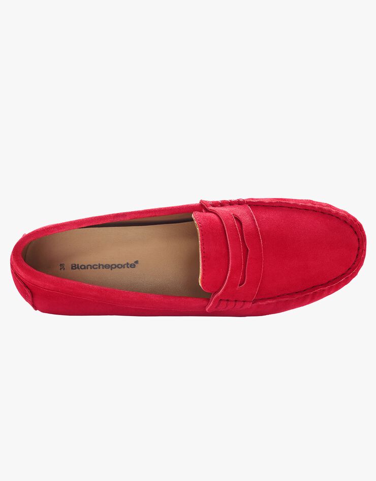 Mocassins en cuir velours - rouge (rouge) Mocassins en cuir velours - rouge (rouge)