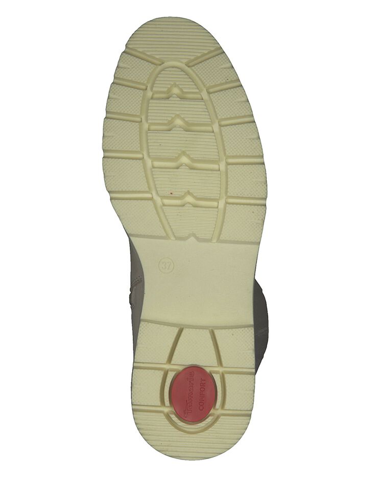Bottes hautes cuir chunky - semelle crantée (ivoire) Bottes hautes cuir chunky - semelle crantée (ivoire)