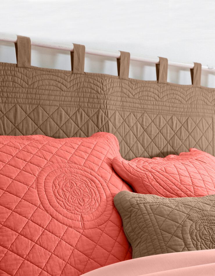 Tête de lit unie coton style boutis Cassandre (taupe)