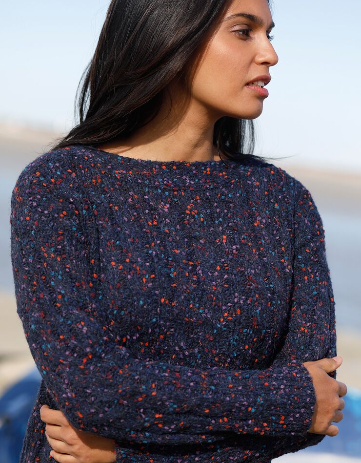 Pull col bateau maille bouclette (marine) Pull col bateau maille bouclette (marine)