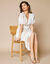 Robe longue imprimée, manches évasées  (blanc / caramel)