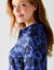 Chemise liquette imprimé floral bicolore (bleu / noir)