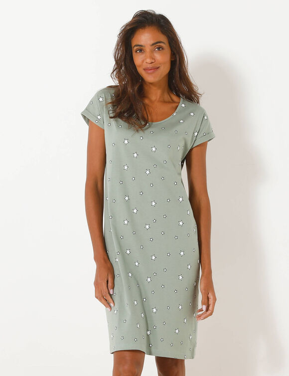 Chemise de nuit imprimé ville étoilée - lot de 2 (kaki + rose)